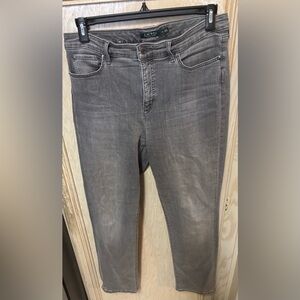 Lauren Ralph Lauren Women’s Premier Straight Curvy Jeans Sz 12 Gray High Rise